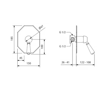CROWE - Recessed single handle shower mixer by Park Avenue - view 3